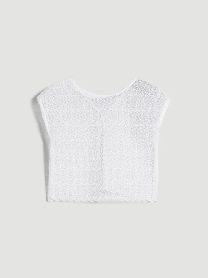 Woman Embroidered Tulle Top White Maxmara Bridal Clothing Woman Embroidered Tulle Top White Maxmara Bridal Clothing