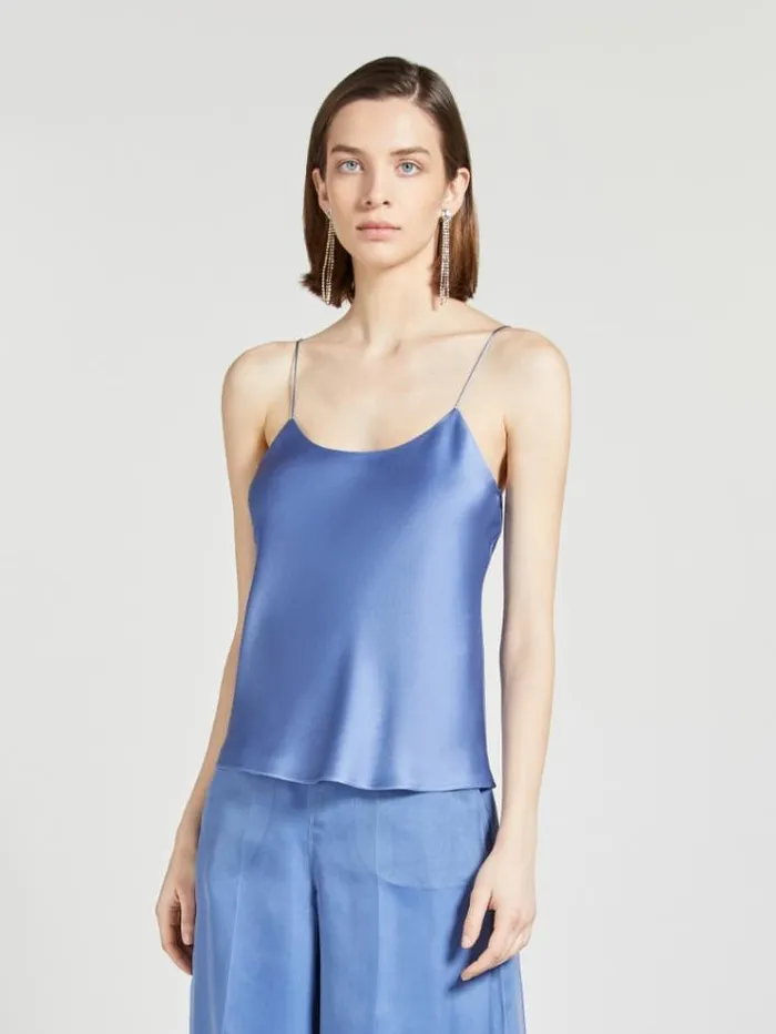 Woman Envers Satin Camisole Top Cornflower Blue Maxmara Shirts And Tops