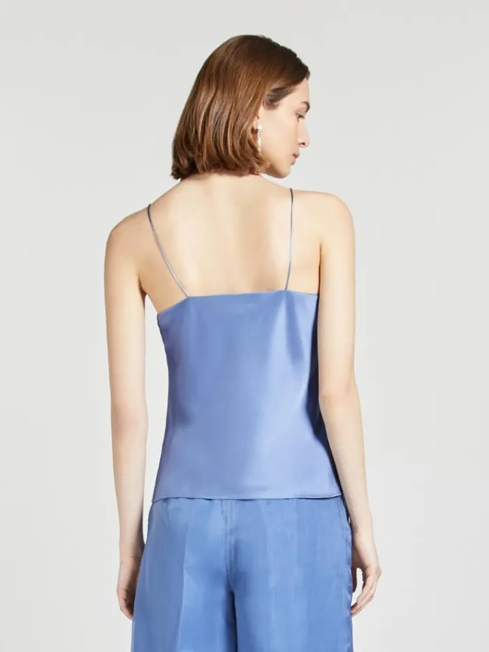 Woman Envers Satin Camisole Top Cornflower Blue Maxmara Shirts And Tops Woman Envers Satin Camisole Top Cornflower Blue Maxmara Shirts And Tops