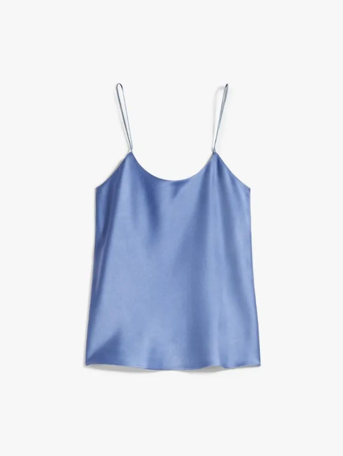 Woman Envers Satin Camisole Top Cornflower Blue Maxmara Shirts And Tops Woman Envers Satin Camisole Top Cornflower Blue Maxmara Shirts And Tops