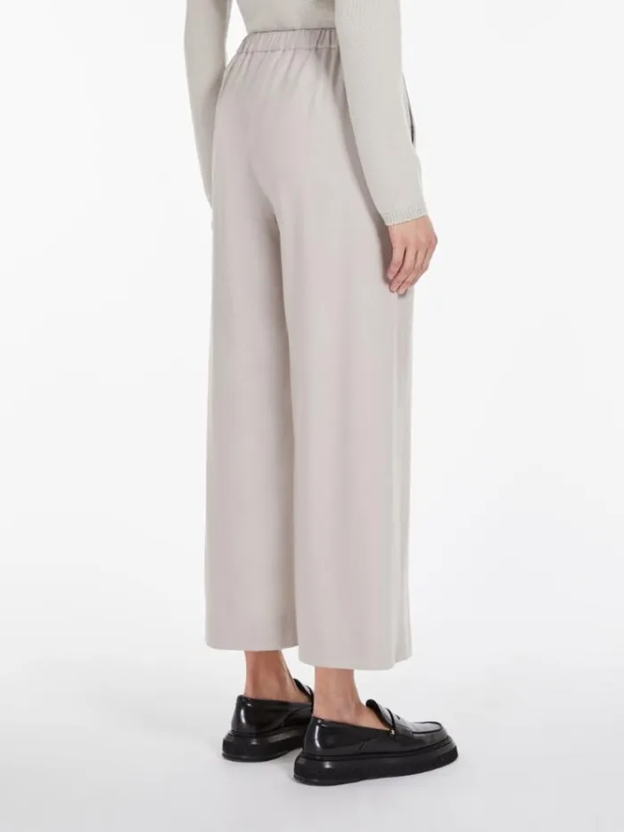 Woman Flannel Joggers Ecru Maxmara Trousers Woman Flannel Joggers Ecru Maxmara Trousers