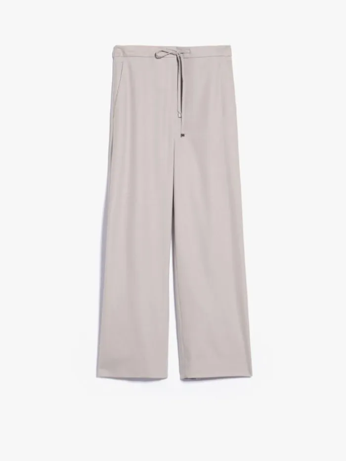 Woman Flannel Joggers Ecru Maxmara Trousers Woman Flannel Joggers Ecru Maxmara Trousers