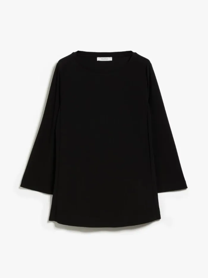 Woman Flared Stretch Jersey Blouse Black Maxmara Tshirts
