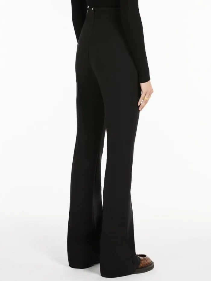 Woman Flared Stretch Wool Trousers Black Maxmara Trousers Woman Flared Stretch Wool Trousers Black Maxmara Trousers