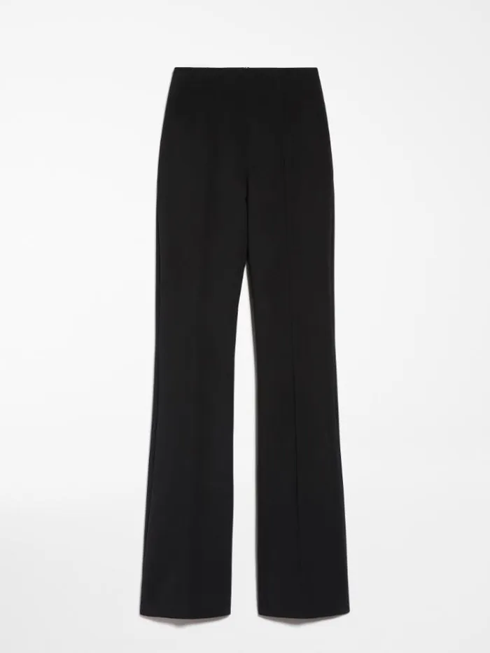 Woman Flared Stretch Wool Trousers Black Maxmara Trousers Woman Flared Stretch Wool Trousers Black Maxmara Trousers