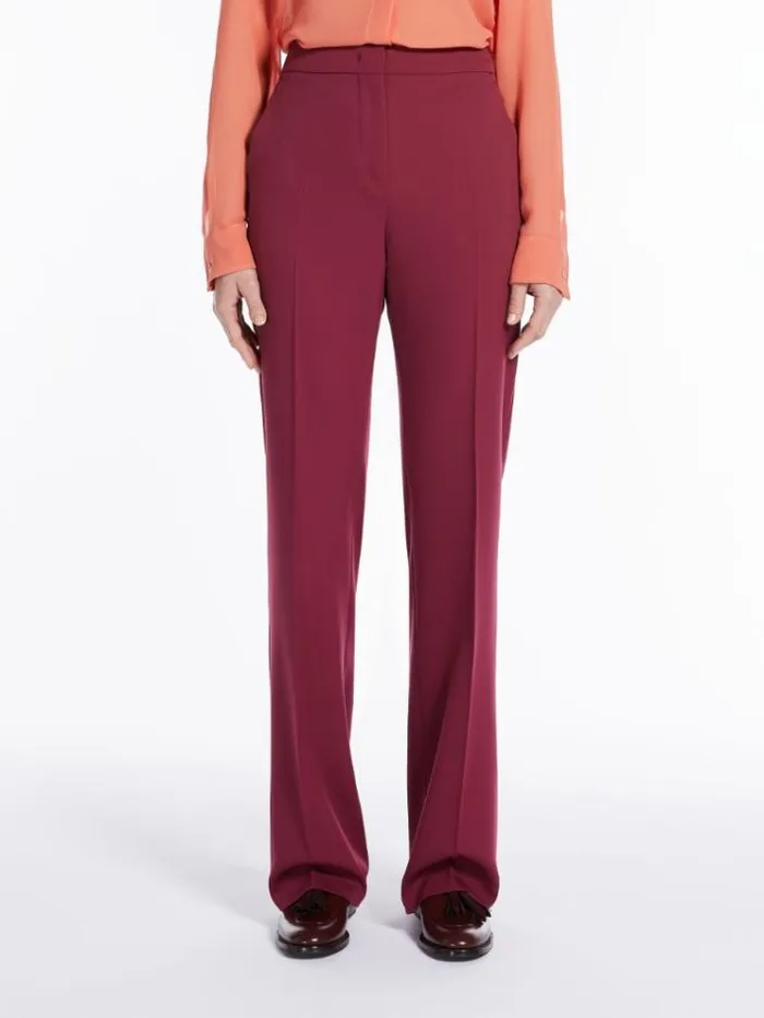 Woman Flared Trousers In Wool Raspberry Maxmara Trousers