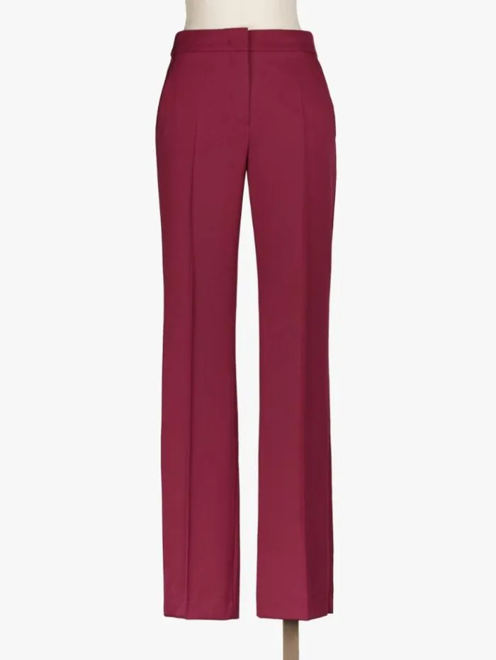 Woman Flared Trousers In Wool Raspberry Maxmara Trousers Woman Flared Trousers In Wool Raspberry Maxmara Trousers