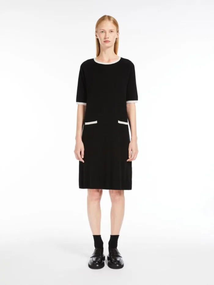 Woman Flared Wool And Cashmere Dress Black Maxmara Dresses