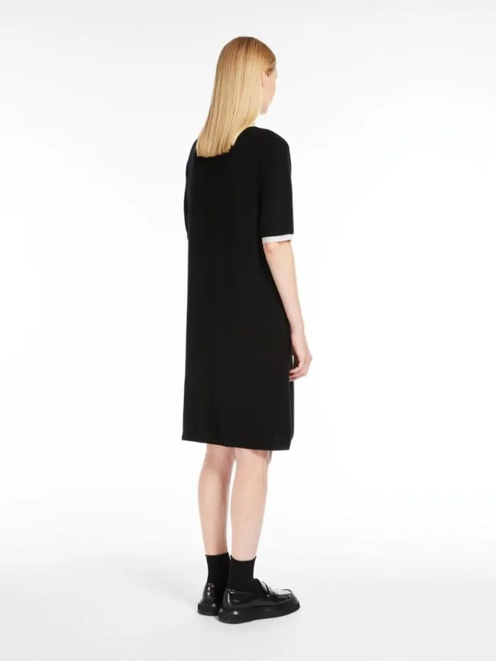 Woman Flared Wool And Cashmere Dress Black Maxmara Dresses Woman Flared Wool And Cashmere Dress Black Maxmara Dresses