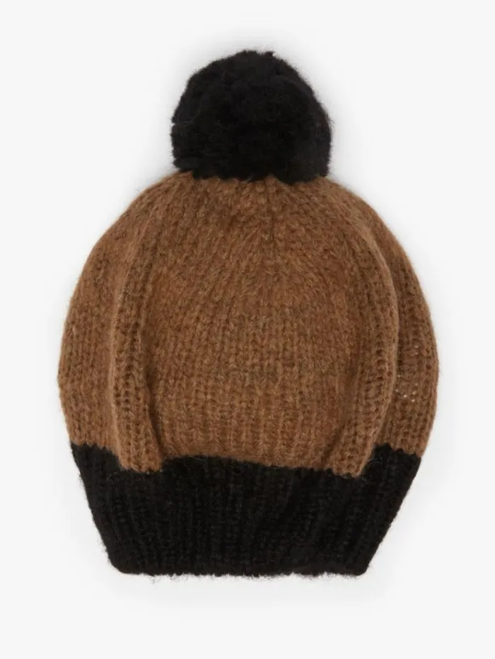 Woman Hat In Alpaca And Wool Yarn Camel Maxmara Hats