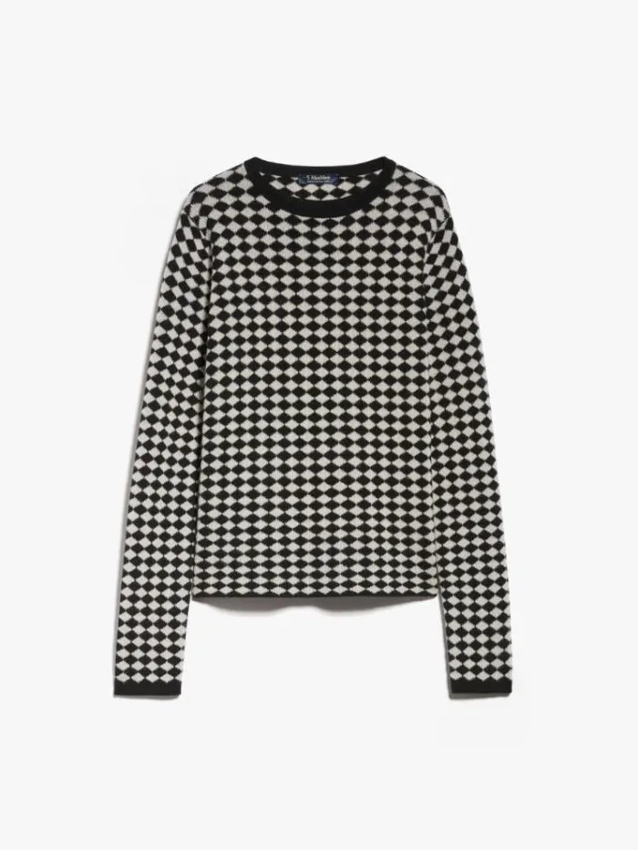 Woman Jacquardknit Wool And Cashmere Sweater Black Maxmara Knitwear And Sweatshirts Woman Jacquardknit Wool And Cashmere Sweater Black Maxmara Knitwear And Sweatshirts