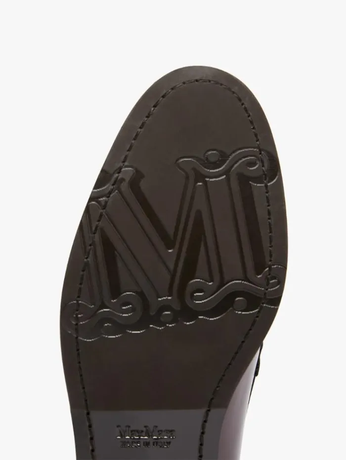 Woman Leather Moccasins Bordeaux Maxmara Flat Shoes Woman Leather Moccasins Bordeaux Maxmara Flat Shoes