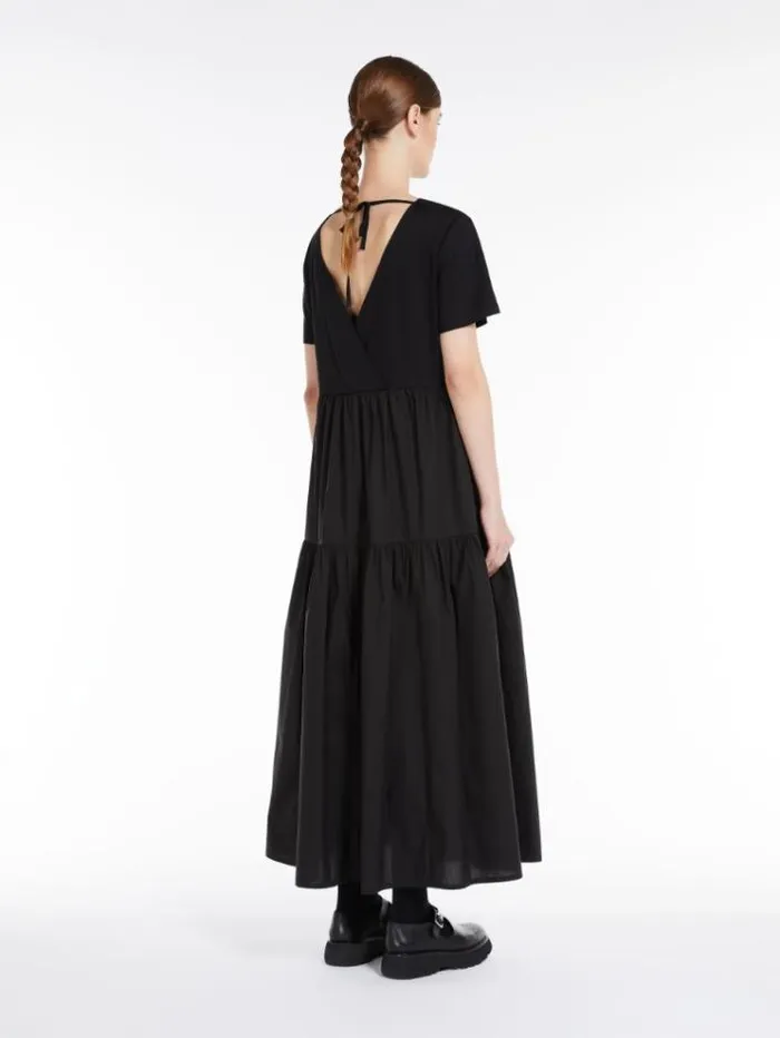 Woman Long Dress In Jersey And Cotton Black Maxmara Dresses Woman Long Dress In Jersey And Cotton Black Maxmara Dresses