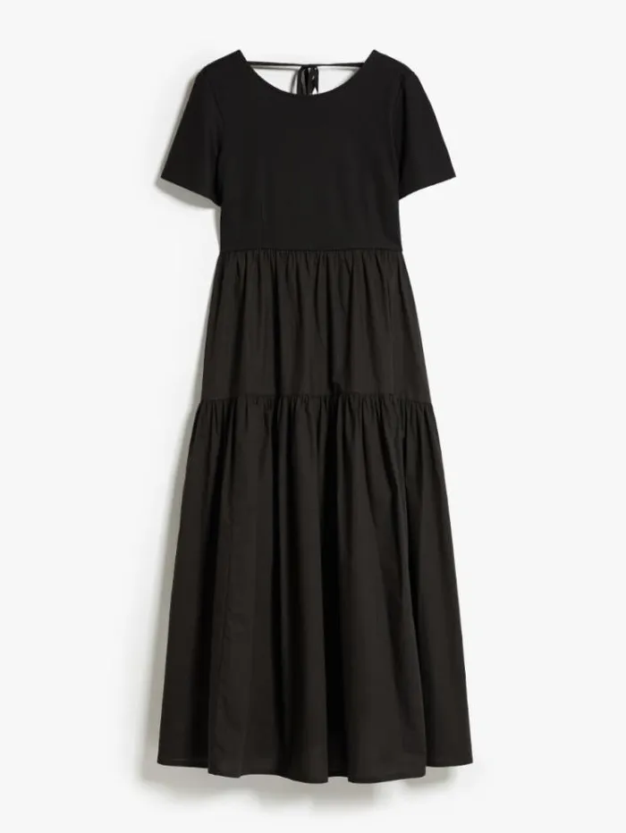Woman Long Dress In Jersey And Cotton Black Maxmara Dresses Woman Long Dress In Jersey And Cotton Black Maxmara Dresses