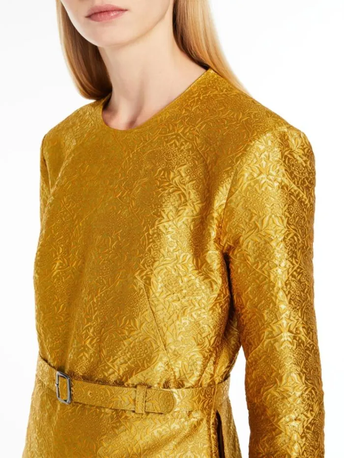 Woman Long Jacquard Dress Lime Green Maxmara Dresses Woman Long Jacquard Dress Lime Green Maxmara Dresses