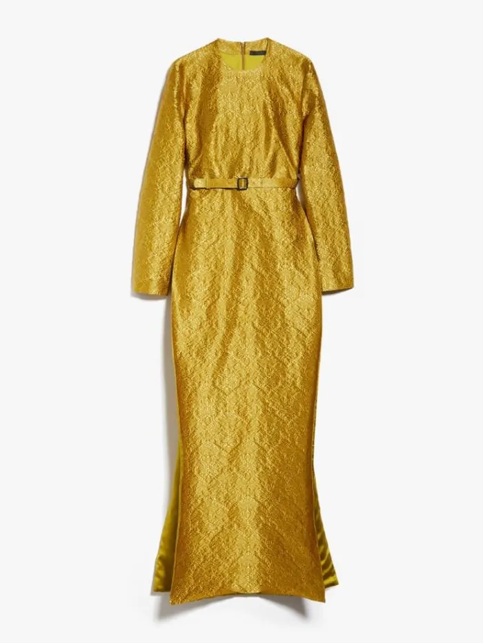Woman Long Jacquard Dress Lime Green Maxmara Dresses Woman Long Jacquard Dress Lime Green Maxmara Dresses