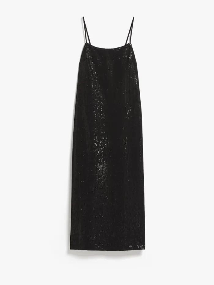 Woman Long Sequined Dress Black Maxmara Dresses Woman Long Sequined Dress Black Maxmara Dresses