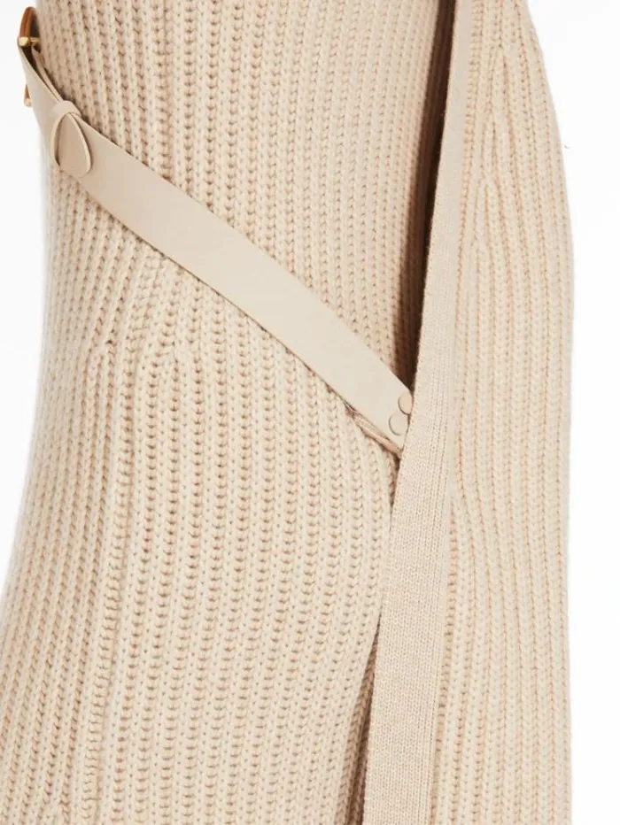 Woman Long Wool And Cashmere Cardigan Honey Maxmara Knitwear And Sweatshirts Woman Long Wool And Cashmere Cardigan Honey Maxmara Knitwear And Sweatshirts