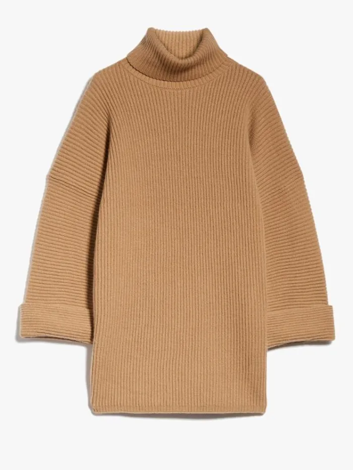 Woman Loose Wool And Cashmere Pullover Camel Maxmara Knitwear And Sweatshirts Woman Loose Wool And Cashmere Pullover Camel Maxmara Knitwear And Sweatshirts