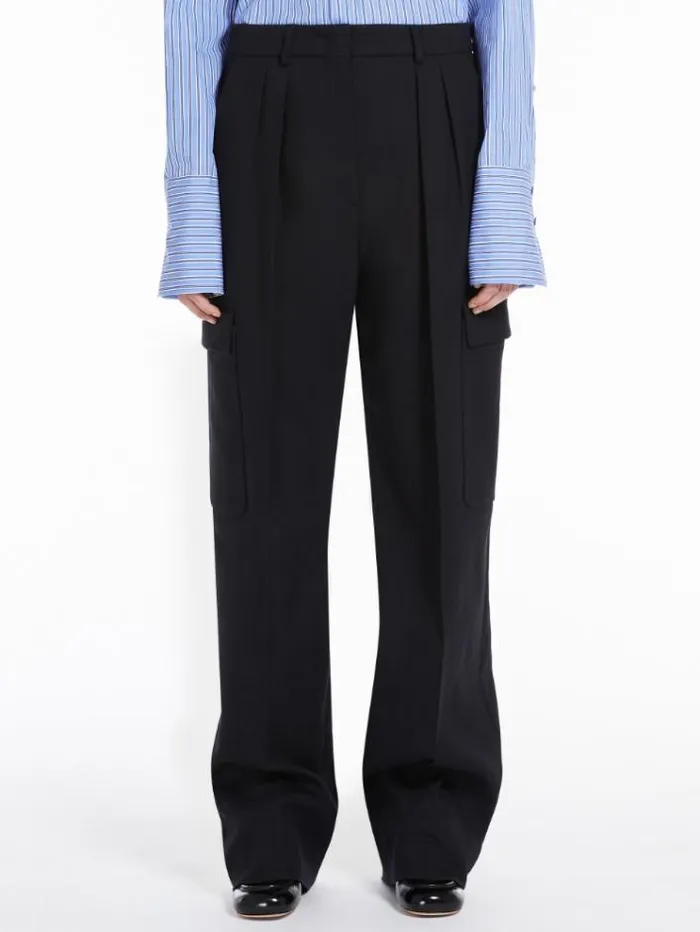 Woman Lowrise Cargo Trousers Black Maxmara Trousers