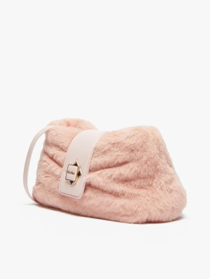 Woman Maxi Teddy Fabric Clutch Bag Pink Maxmara Teddy Bag
