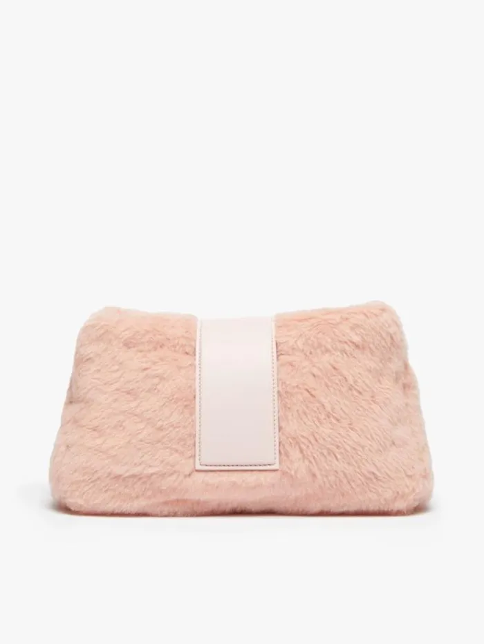 Woman Maxi Teddy Fabric Clutch Bag Pink Maxmara Teddy Bag Woman Maxi Teddy Fabric Clutch Bag Pink Maxmara Teddy Bag