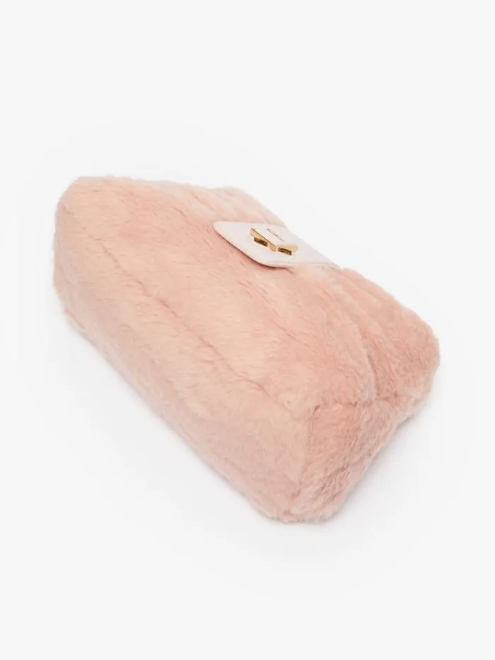 Woman Maxi Teddy Fabric Clutch Bag Pink Maxmara Teddy Bag Woman Maxi Teddy Fabric Clutch Bag Pink Maxmara Teddy Bag
