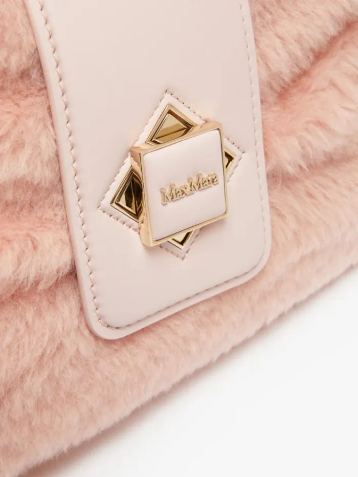 Woman Maxi Teddy Fabric Clutch Bag Pink Maxmara Teddy Bag Woman Maxi Teddy Fabric Clutch Bag Pink Maxmara Teddy Bag