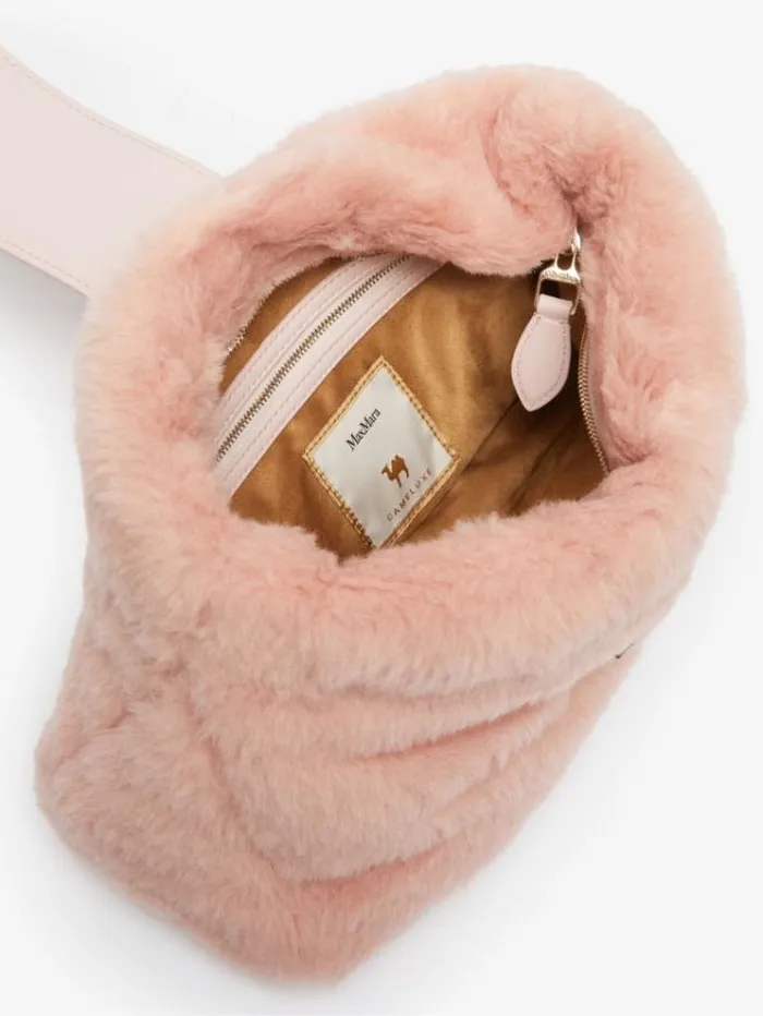 Woman Maxi Teddy Fabric Clutch Bag Pink Maxmara Teddy Bag Woman Maxi Teddy Fabric Clutch Bag Pink Maxmara Teddy Bag