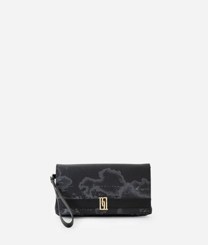 Woman Mini Bags and Pouches Alviero Martini 1c Mirror Night Flap Pouch With Wristlet Black Woman Mini Bags and Pouches Alviero Martini 1c Mirror Night Flap Pouch With Wristlet Black