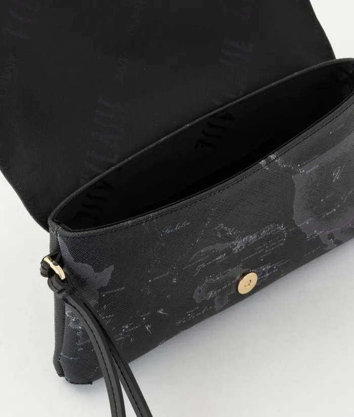 Woman Mini Bags and Pouches Alviero Martini 1c Mirror Night Flap Pouch With Wristlet Black