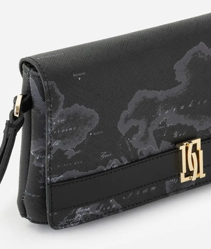 Woman Mini Bags and Pouches Alviero Martini 1c Mirror Night Flap Pouch With Wristlet Black
