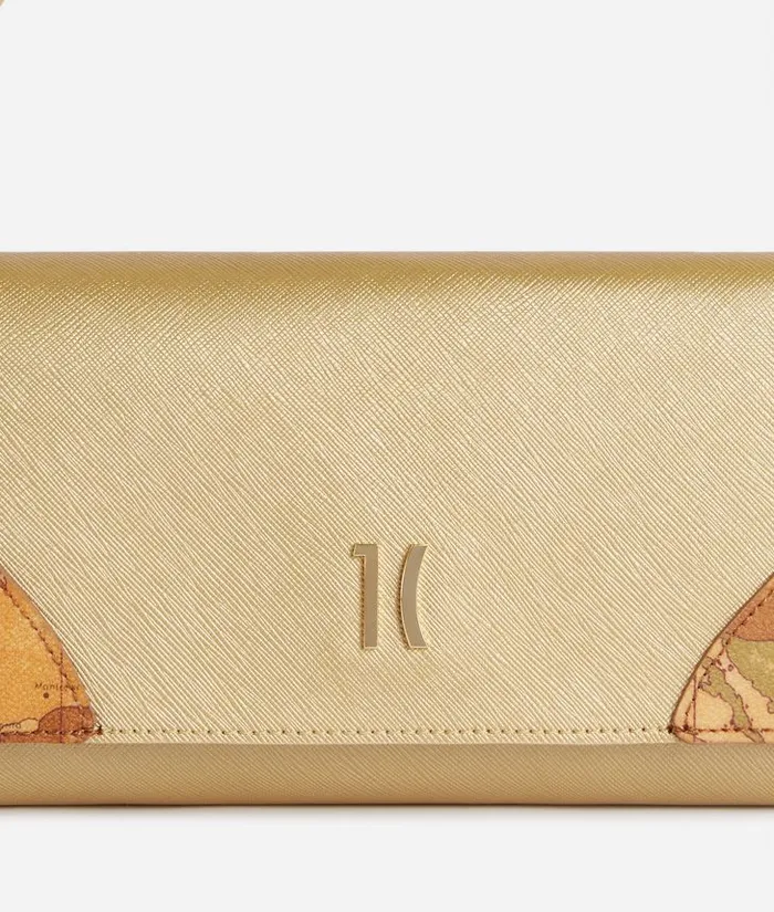 Woman Mini Bags and Pouches Alviero Martini Flying City Flap Pouch Bright Gold