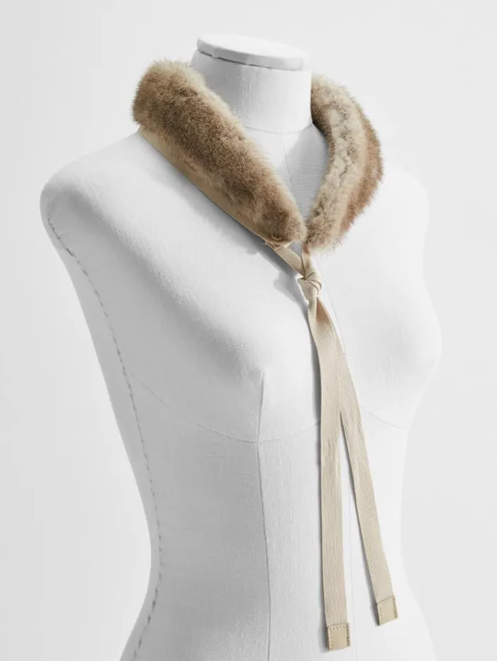 Woman Minktrimmed Hood Dark Grey Maxmara The Cube Accessories