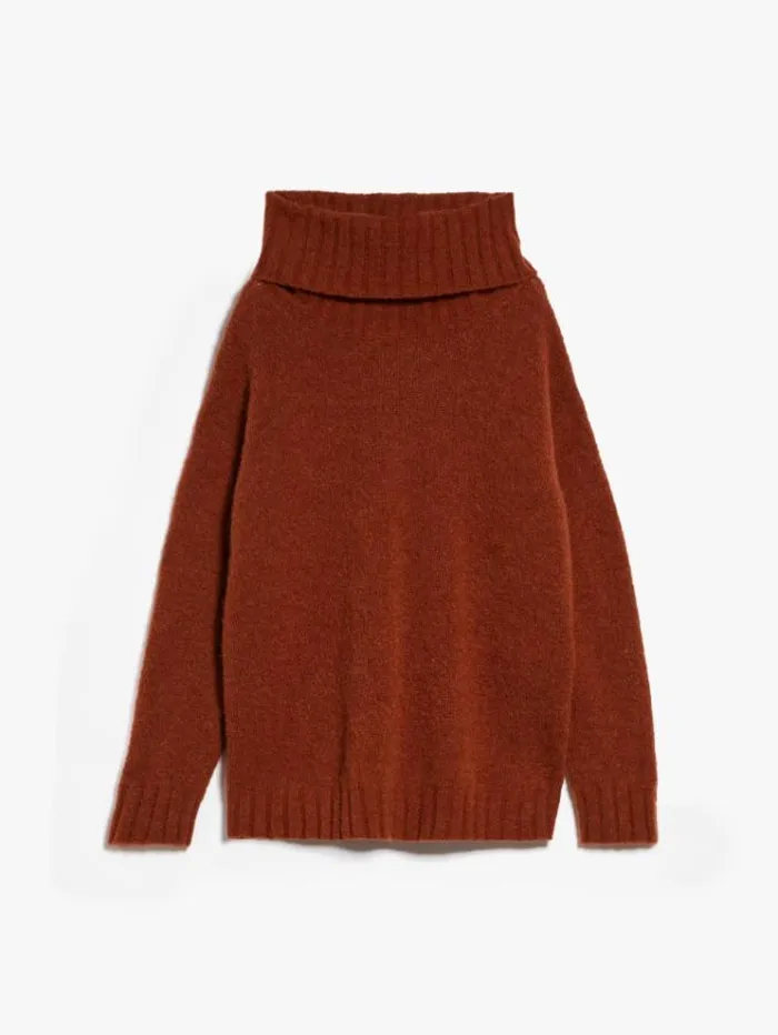 Woman Oversized Alpaca And Mohair Yarn Jumper Terra Cotta Maxmara Knitwear And Sweatshirts Woman Oversized Alpaca And Mohair Yarn Jumper Terra Cotta Maxmara Knitwear And Sweatshirts