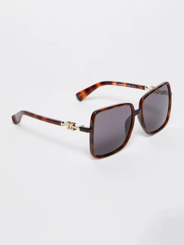 Woman Oversized Sunglasses Tawny Bronze Brown Maxmara Eyewear