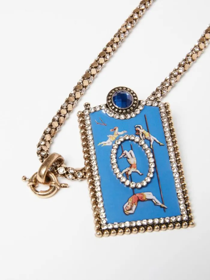 Woman Pendant Necklace Light Blue Maxmara Jewelry Woman Pendant Necklace Light Blue Maxmara Jewelry