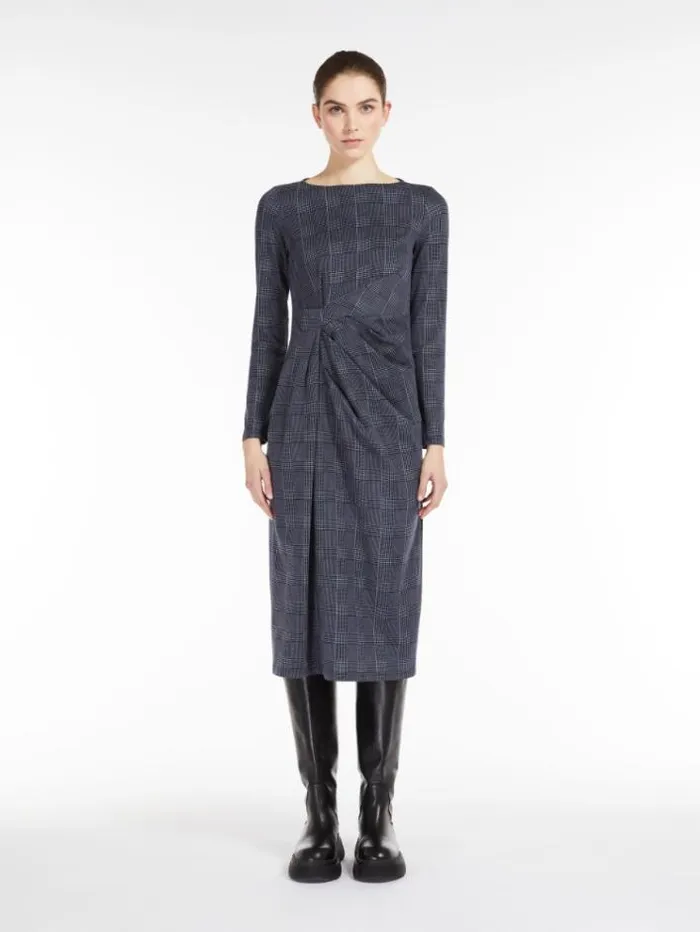 Woman Printed Jersey Dress Navy Maxmara Dresses