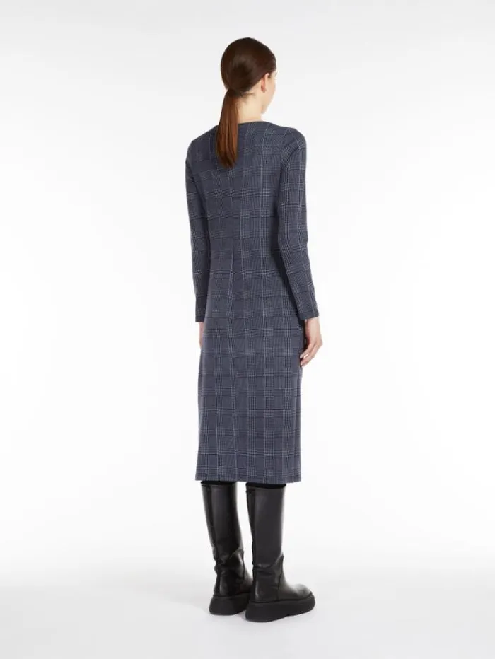 Woman Printed Jersey Dress Navy Maxmara Dresses Woman Printed Jersey Dress Navy Maxmara Dresses