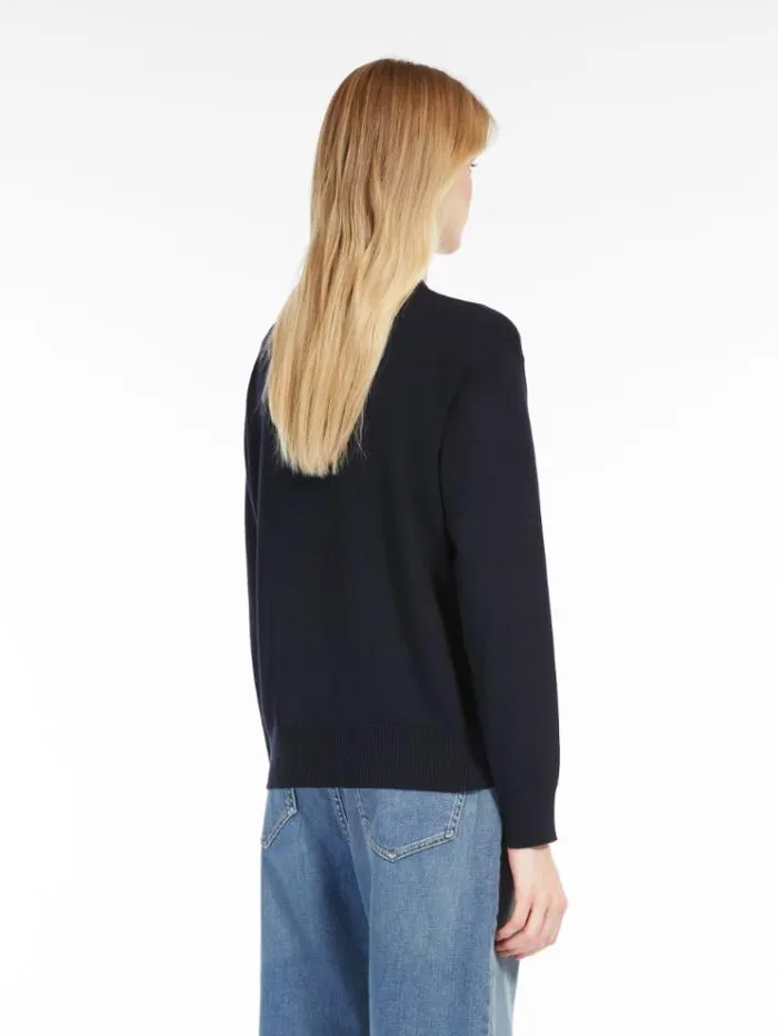 Woman Pure Wool Sweater Navy Maxmara Knitwear And Sweatshirts Woman Pure Wool Sweater Navy Maxmara Knitwear And Sweatshirts