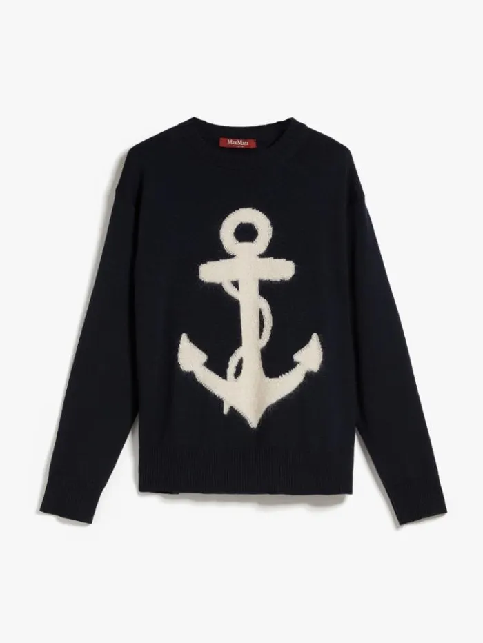 Woman Pure Wool Sweater Navy Maxmara Knitwear And Sweatshirts Woman Pure Wool Sweater Navy Maxmara Knitwear And Sweatshirts