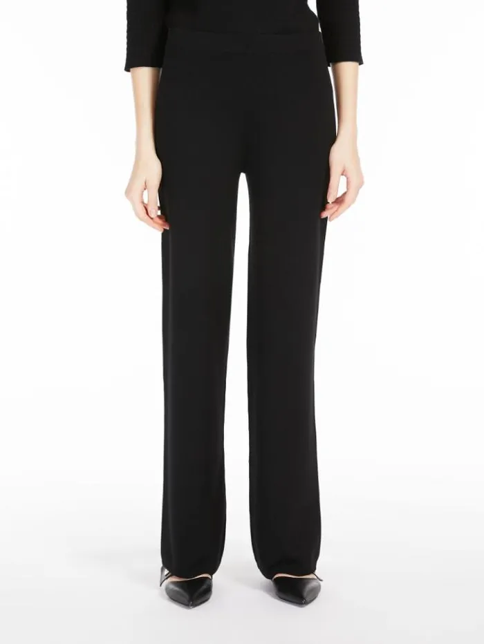 Woman Relaxedfit Viscoseknit Trousers Black Maxmara Suit