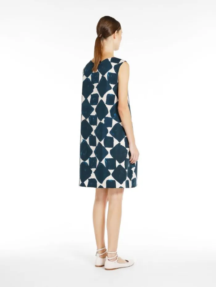 Woman Reversible Printed Poplin Dress Navy Maxmara Dresses Woman Reversible Printed Poplin Dress Navy Maxmara Dresses