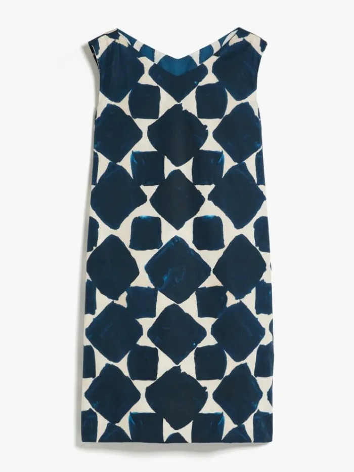 Woman Reversible Printed Poplin Dress Navy Maxmara Dresses Woman Reversible Printed Poplin Dress Navy Maxmara Dresses