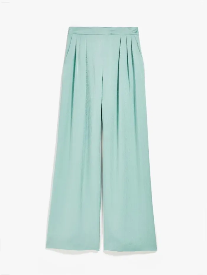 Woman Satin Trousers With Pleats Water Maxmara Trousers Woman Satin Trousers With Pleats Water Maxmara Trousers