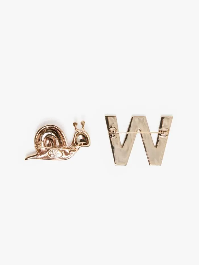 Woman Set Of 2 Metal Brooches Red Maxmara Jewelry Woman Set Of 2 Metal Brooches Red Maxmara Jewelry