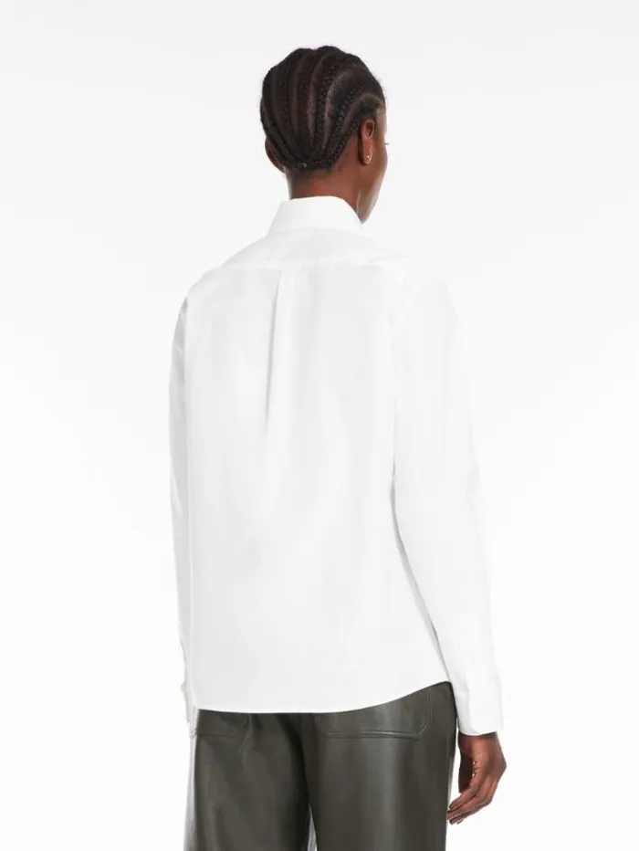 Woman Shirt In Cotton Poplin Optical White Maxmara Shirts And Tops Woman Shirt In Cotton Poplin Optical White Maxmara Shirts And Tops