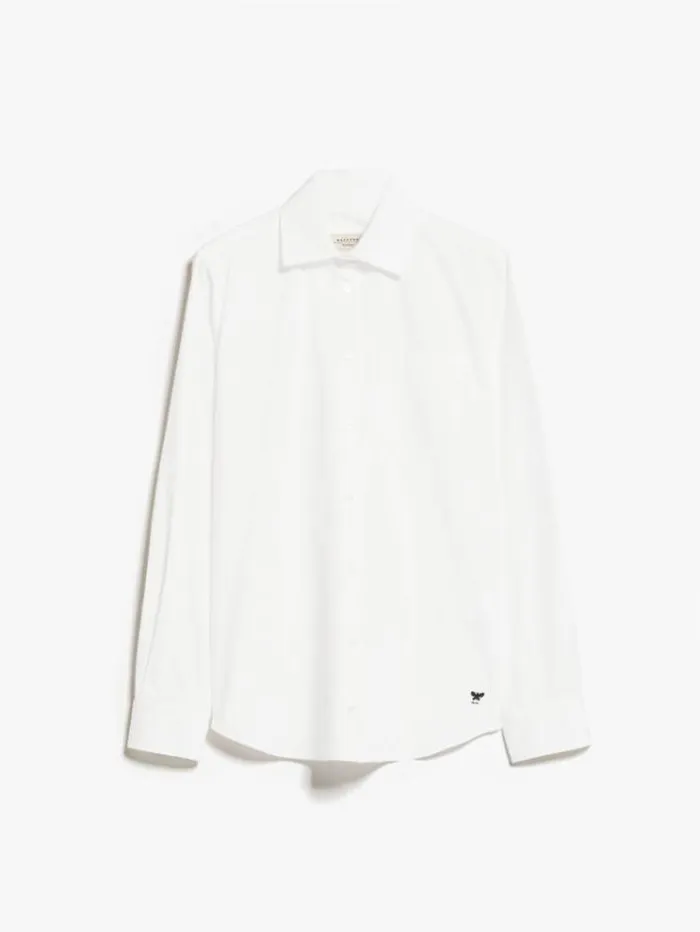 Woman Shirt In Cotton Poplin Optical White Maxmara Shirts And Tops Woman Shirt In Cotton Poplin Optical White Maxmara Shirts And Tops