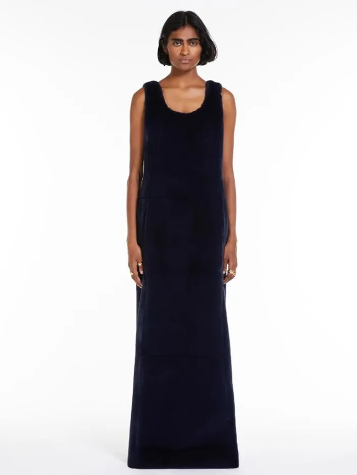 Woman Sleeveless Dress In Fluffy Fabric Midnightblue Maxmara Dresses