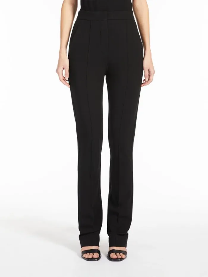 Woman Slimfit Viscose Jersey Trousers Black Maxmara Suit